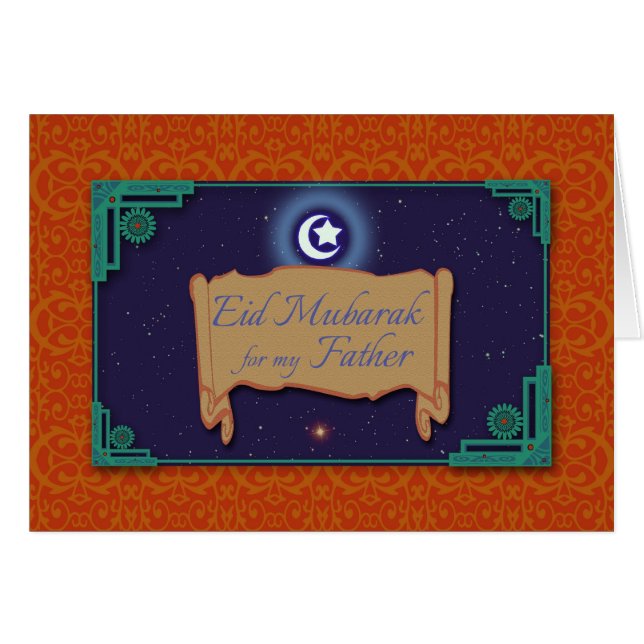 Ramadan Eid Mubarak Groeten voor Vader (Voorkant Horizontaal)