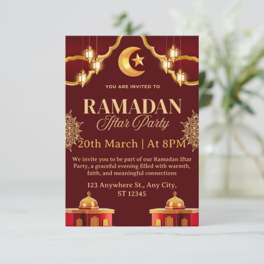 Ramadan Iftar Invitation Card (Debout devant)