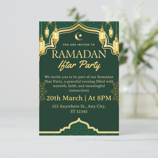 Ramadan Iftar Invitation Card (Debout devant)