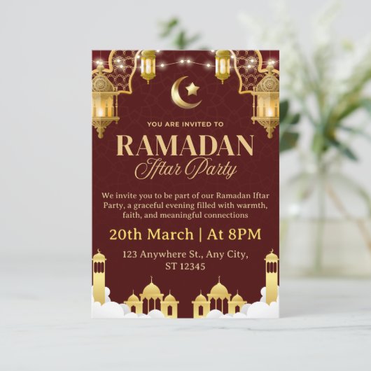 Ramadan Iftar Invitation Card (Debout devant)