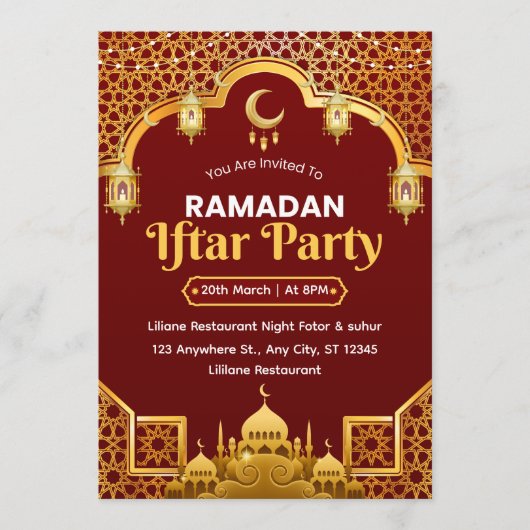 Ramadan Iftar Invitation Card Kaart (Voorkant)
