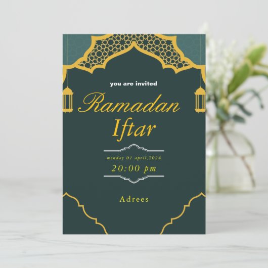 Ramadan Iftar Uitnodiging ,Iftar Uitnodiging Ramad (Staand voorkant)