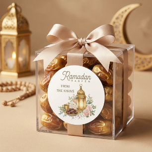 Ramadan Kareem Bloemlantaarn Ronde Sticker