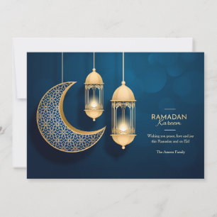 Ramadan Kareem Blue en Gold Kaart