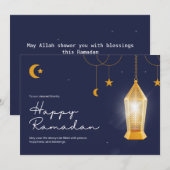 Ramadan Kareem Blue Feestdagenkaart (Voorkant / Achterkant)