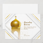Ramadan Kareem | Carte de vœux moderne blanche (Devant / Derrière)