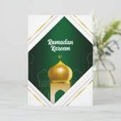 Ramadan Kareem | Carte de voeux White Modern Frame (Debout devant)
