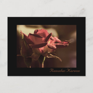 Ramadan Kareem - carte postale rose rouge