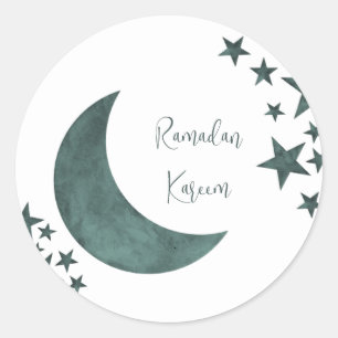 Ramadan Kareem crescent Islam mubarak sterren Post Ronde Sticker