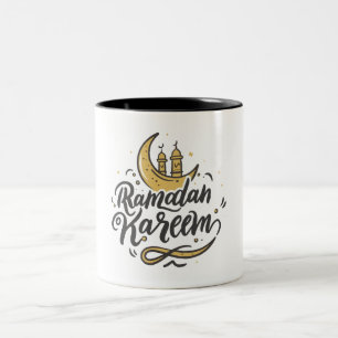 Ramadan Kareem Crescent Moon gezien vasten Tweekleurige Koffiemok