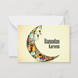Ramadan Kareem Crescent Notitiekaartje