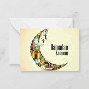 Ramadan Kareem Crescent Notitiekaartje
