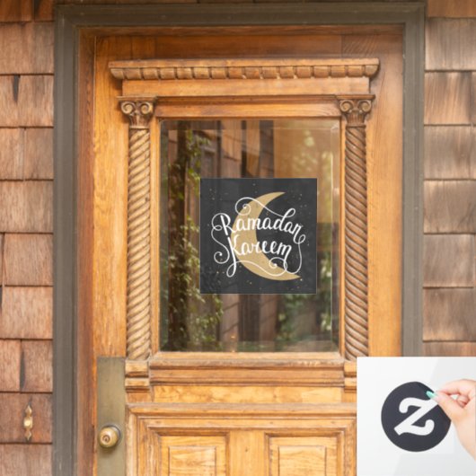 Ramadan Kareem Cute Black White Raamsticker (Huis Deur)