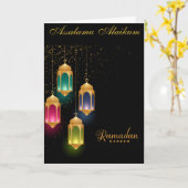 Ramadan Kareem & Eid Mubarak  Customized Greeting Kaart (Gele Bloem)