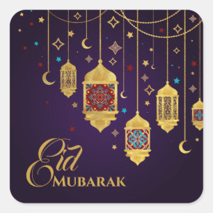 Ramadan Kareem - Eid Mubarak - Happy Eid Vierkante Sticker