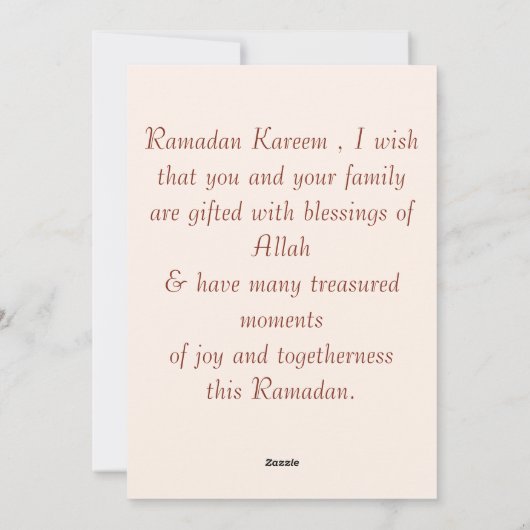 Ramadan Kareem Feestdagenkaart (Achterkant)