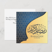 Ramadan Kareem gepersonaliseerd Feestdagenkaart (Voorkant / Achterkant)