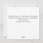 Ramadan Kareem gepersonaliseerd Feestdagenkaart (Achterkant)
