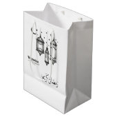 Ramadan Kareem Gift Bag - Groot, glanzend Medium Cadeauzakje (Voorkant Gekanteld)