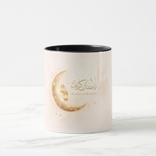 Ramadan Kareem Gold Crescent Mug – Elegant Islamic (Centre)