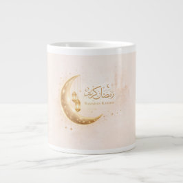 Ramadan Kareem Gold Crescent Mug – Elegant Islamic Extra Grote Beker