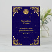Ramadan Kareem Gold Foil Islamic Invitation (Debout devant)