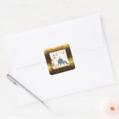 Ramadan kareem golden vierkante sticker (Envelop)
