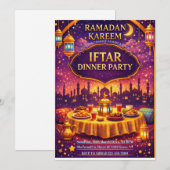 Ramadan Kareem Iftar-dinerfeest Uitnodiging (Voorkant / Achterkant)