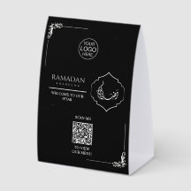 Ramadan Kareem Iftar QR-code tafelkaart | Op maat