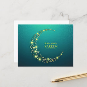 Ramadan Kareem Islamic Gold Crescent Briefkaart