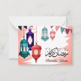 Ramadan Kareem Islamic lantern Notitiekaartje