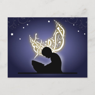 Ramadan kareem-kind dat quran islam leest briefkaart
