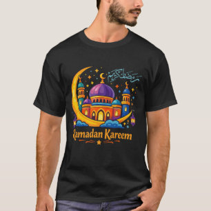 Ramadan Kareem Kleurrijke Islamitische Moskee Maan T-shirt