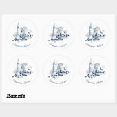 Ramadan Kareem Masjid Blauwe Sticker (Vel)