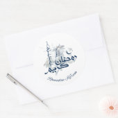 Ramadan Kareem Masjid Blauwe Sticker (Envelop)