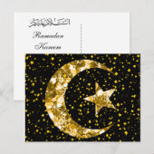 Ramadan Kareem moon en ster Briefkaart (Voorkant / Achterkant)