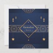 Ramadan Kareem Moubarak Carte bleue de vacances mu (Devant)