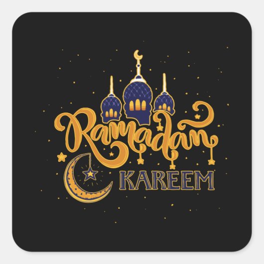 Ramadan Kareem Mubarak Fasting Vierkante Sticker (Voorkant)