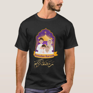 Ramadan Kareem Muslim Family Prayer Art Graphic T-shirt