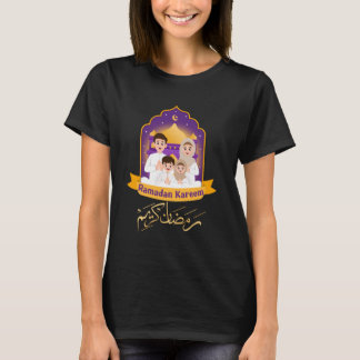Ramadan Kareem Muslim Family Prayer Art Graphic T-shirt
