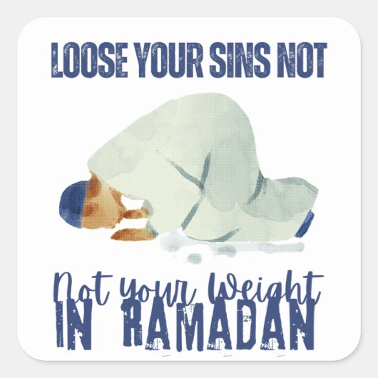 Ramadan Kareem Pray Vierkante Sticker (Voorkant)