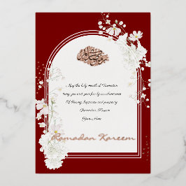 Ramadan Kareem Rose Gold Foil Floral Islamic  Folie Uitnodiging