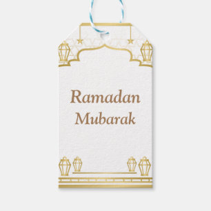 Ramadan Kareem Typografie Islamitische halve maan Cadeaulabel