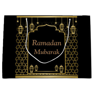 Ramadan Kareem Typografie Islamitische halve maan Groot Cadeauzakje
