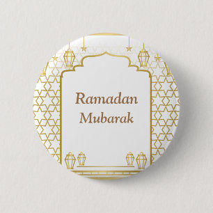 Ramadan Kareem Typografie Islamitische halve maan Ronde Button 5,7 Cm