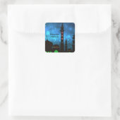 Ramadan Kareem Typografie Islamitische halve maan  Vierkante Sticker (Tas)