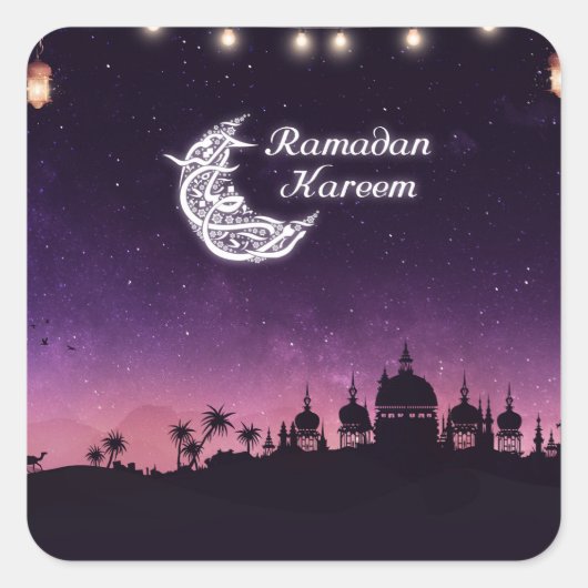 Ramadan Kareem Vierkante Sticker (Voorkant)
