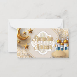 Ramadan Kareem-Wenskaart Notitiekaartje