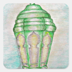 Ramadan lantern vierkante sticker