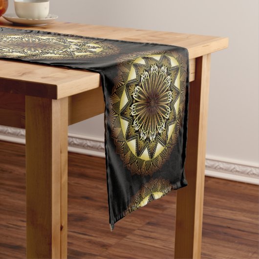 Ramadan Mandala Black Table Runner Korte Tafelloper (Voorbeeld)